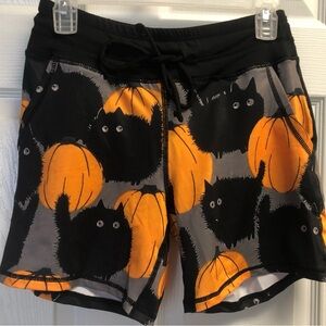 Black cat kitten shorts Halloween SMALL